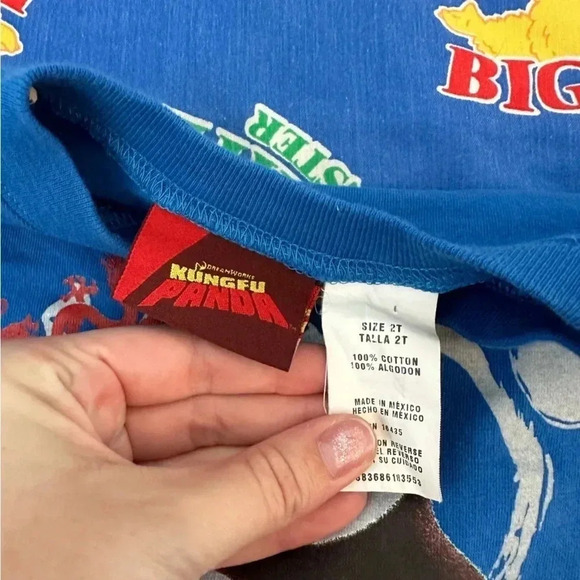 Y2K 2008 Kids Dreamworks Kung Fu Panda Blue Long Sleeve Tee Size 18-24M - Picture 6 of 7